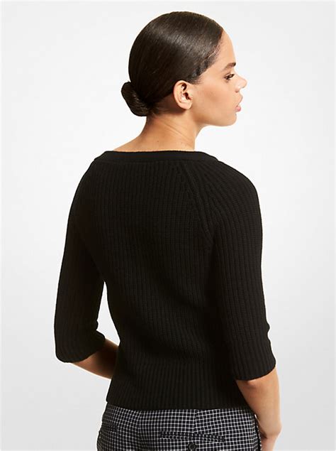 michael michael kors three quarter sleeve|Cashmere Three.